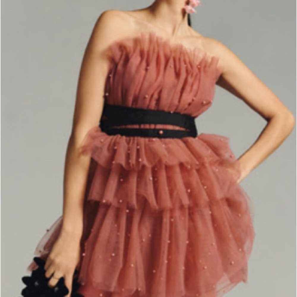 Maeve strapless Ruffled Dress